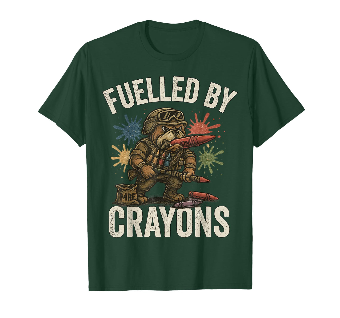 Crayon Eater Military Veteran Corps Bulldog Soldier Funny T-Shirt