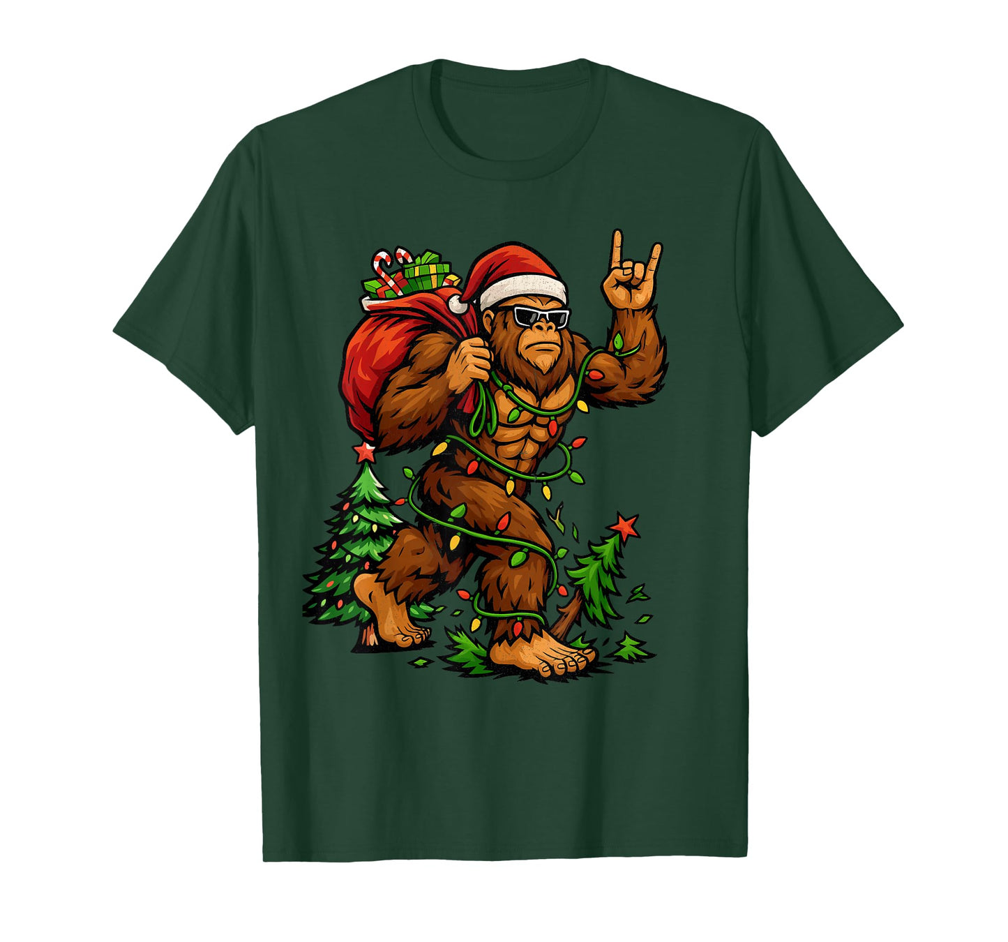 Bigfoot Sasquatch for Men Grandpa Boys Kids Christmas Xmas T-Shirt