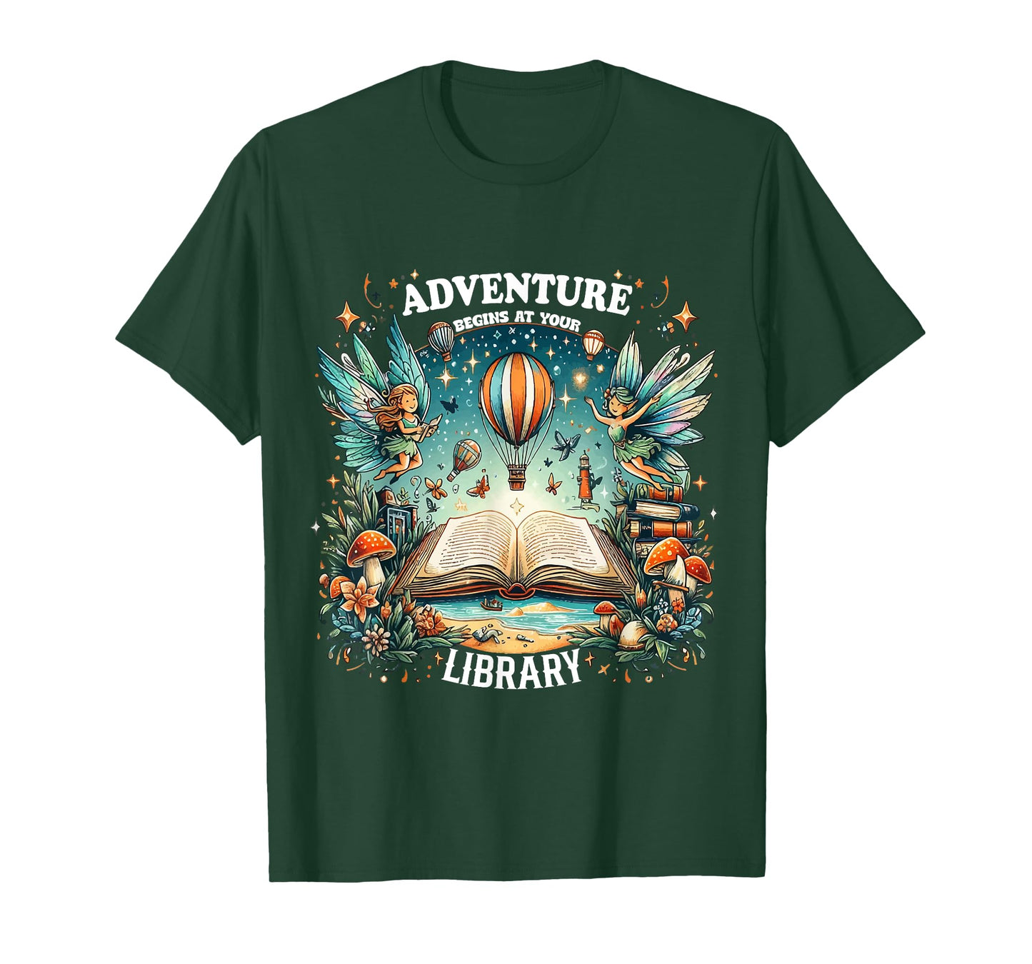 Adventure Begins at Your Library Summer fairies Reading 2024 Men Women T-Shirt