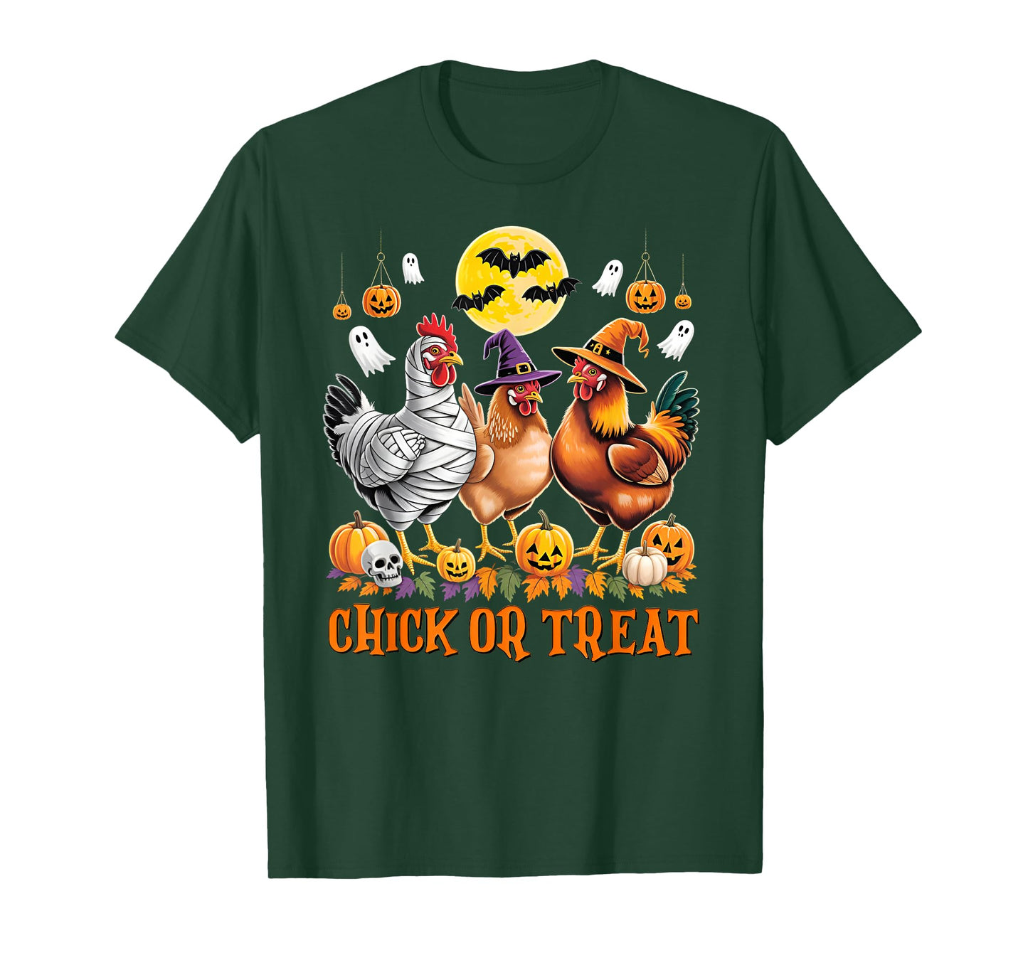 Halloween Chicken Witch Chick Or Treat Spooky Season T-Shirt