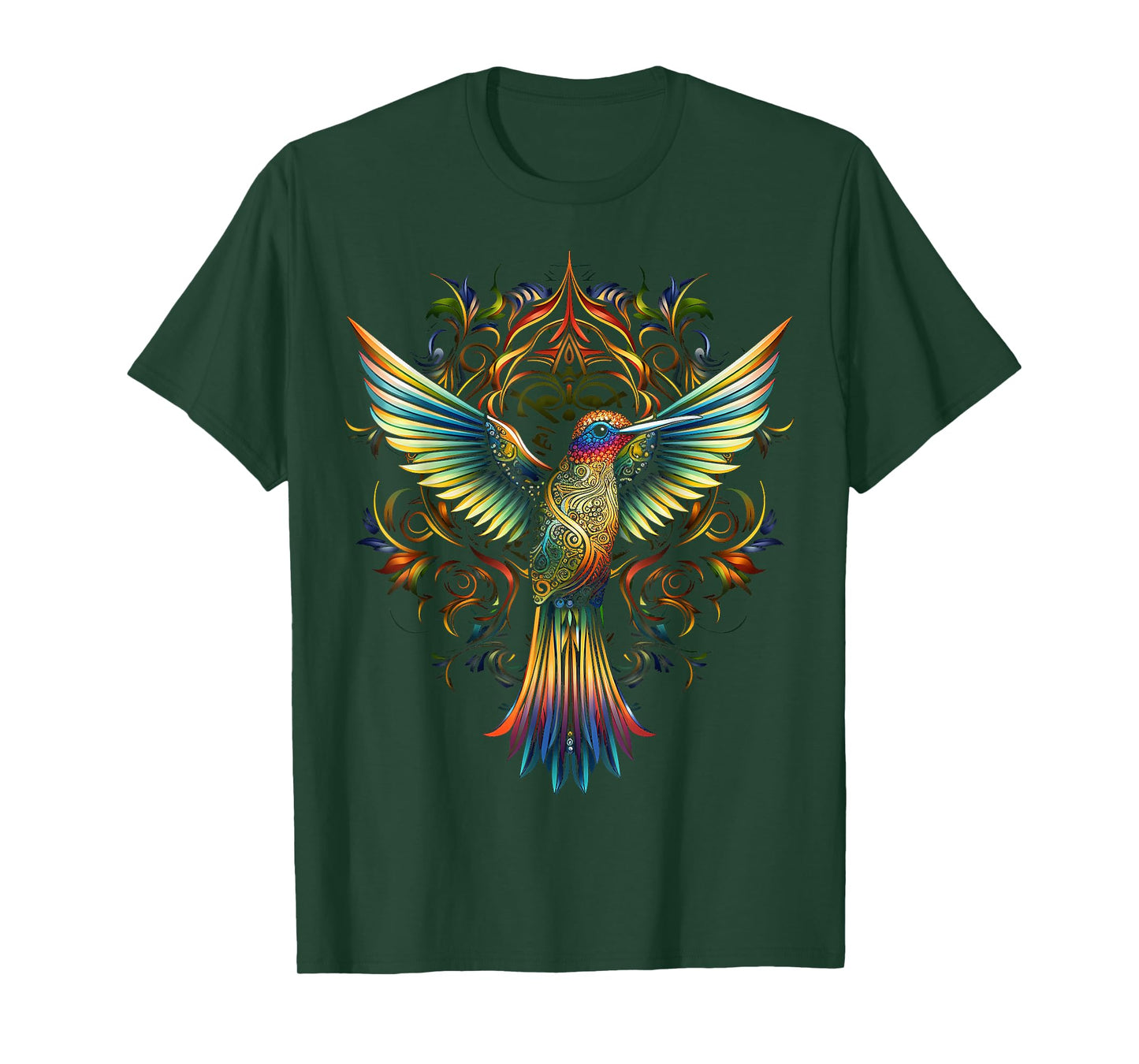 Hummingbird Art Abstract Animal Colroful Bird Hummindgbird T-Shirt