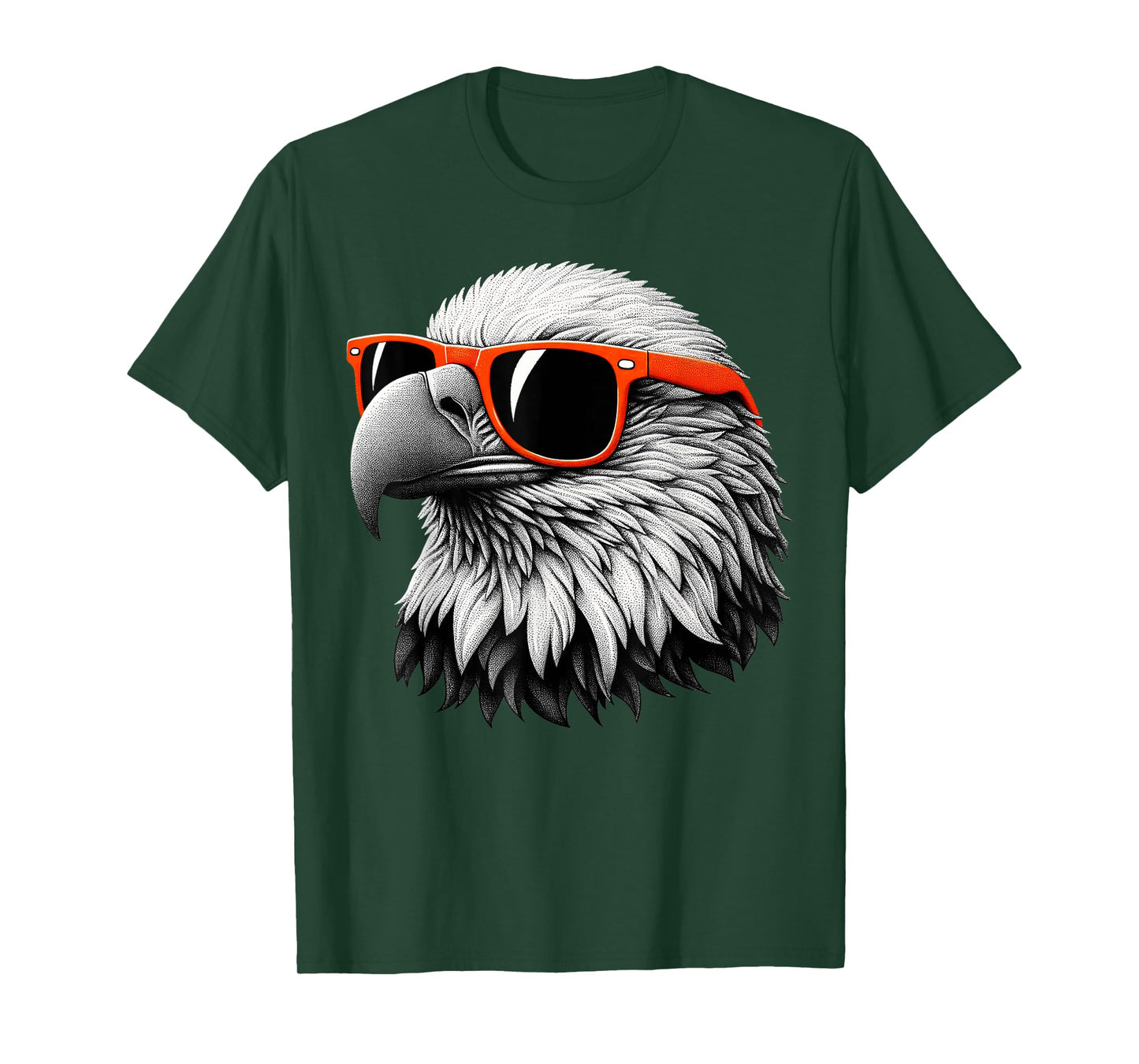 Cool Bald Eagle Bird Wearing Sunglasses Graphic Art T-Shirt