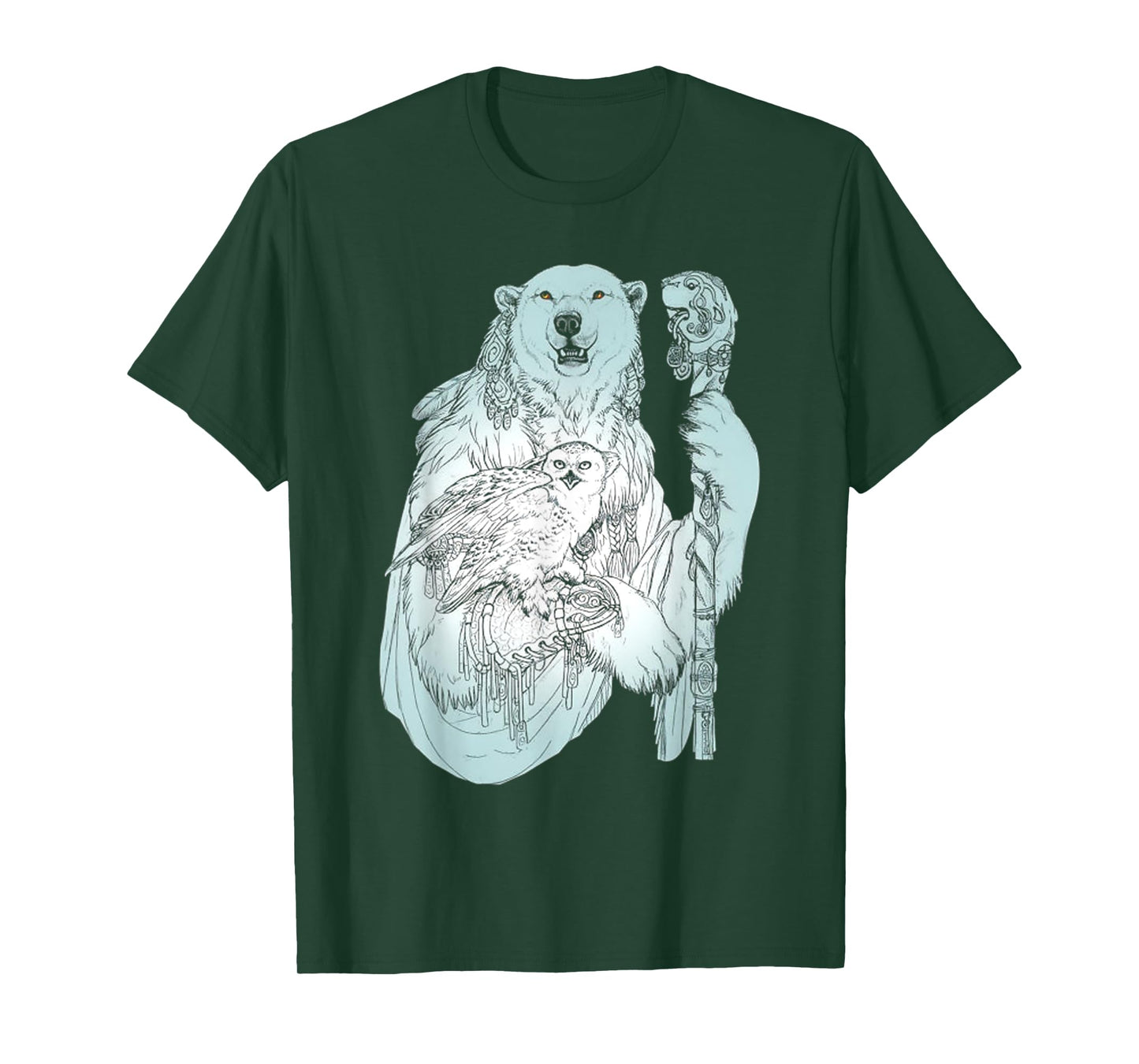 Bear Owl Viking Valhalla North Myths Celtic Symbols T-Shirt