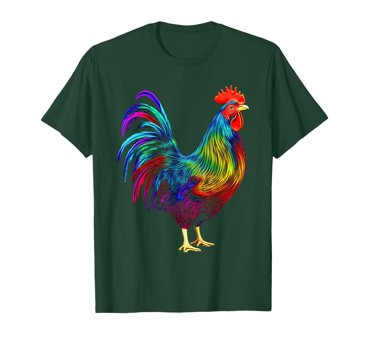Chicken Colorful Art Animal Graphic Motif Chicken T-Shirt