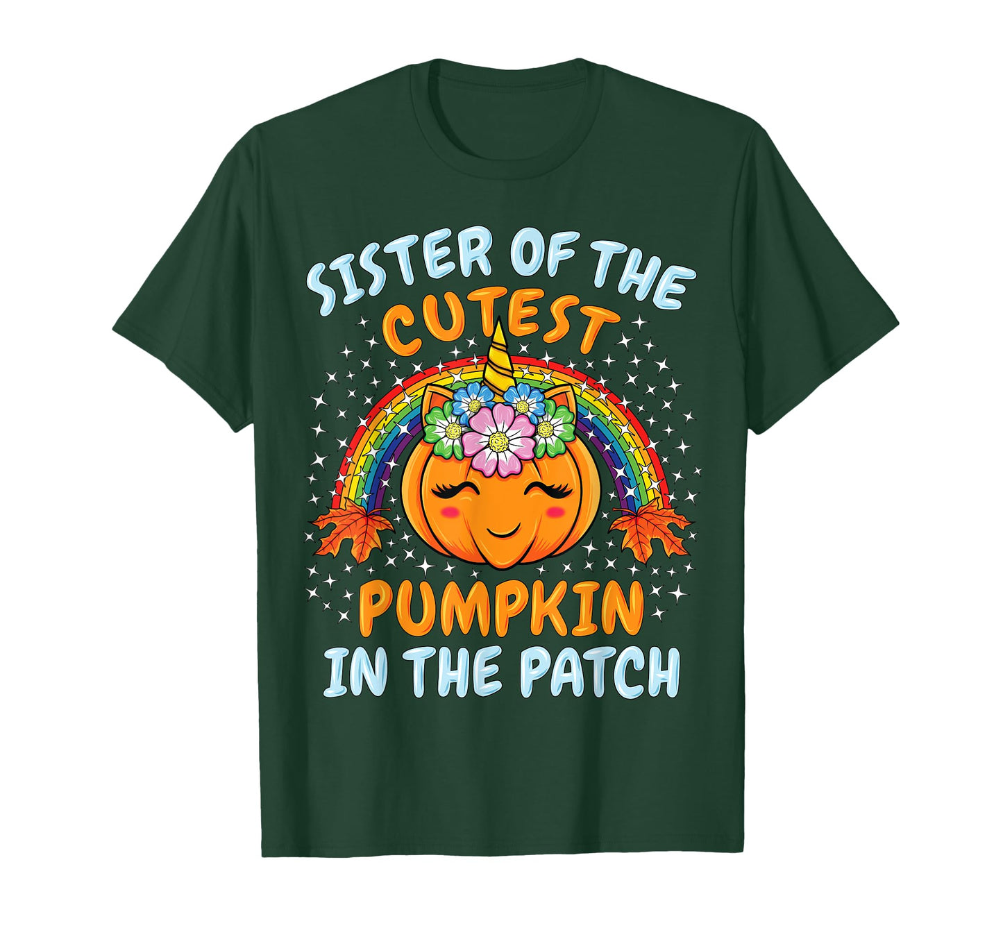 Sister Of The Cutest Pumpkin In The Patch Unicorn Pumpkins T-Shirt
