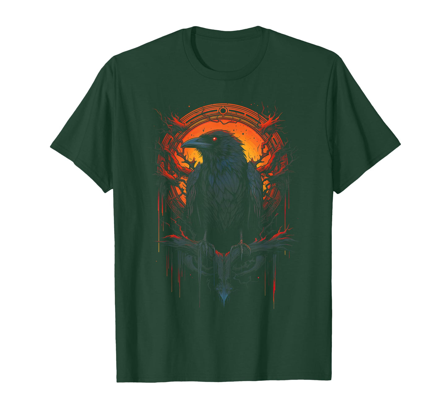 Crow Bird Dark Mystic Nordic Raven Black Gothic Occult Viking Witchcraft T-Shirt