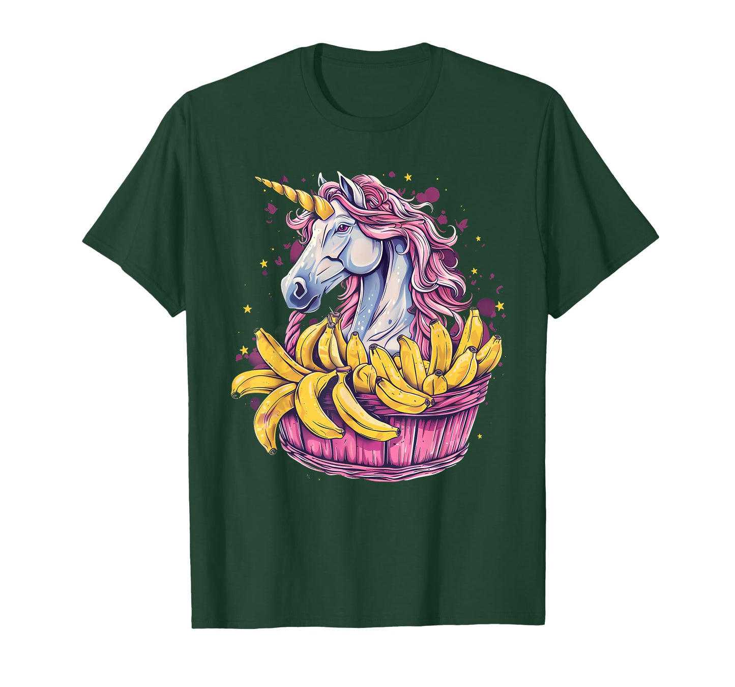 Banana Unicorn Portrait Bananas Fruit Artwork Banana Lover T-Shirt