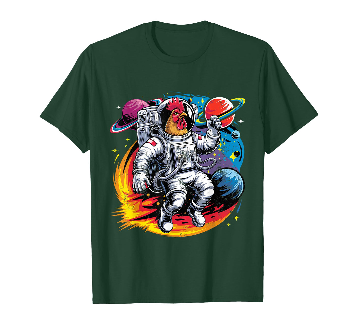 Astronaut Chicken Space Shirts Cosmic Galaxy Chicken Lover T-Shirt