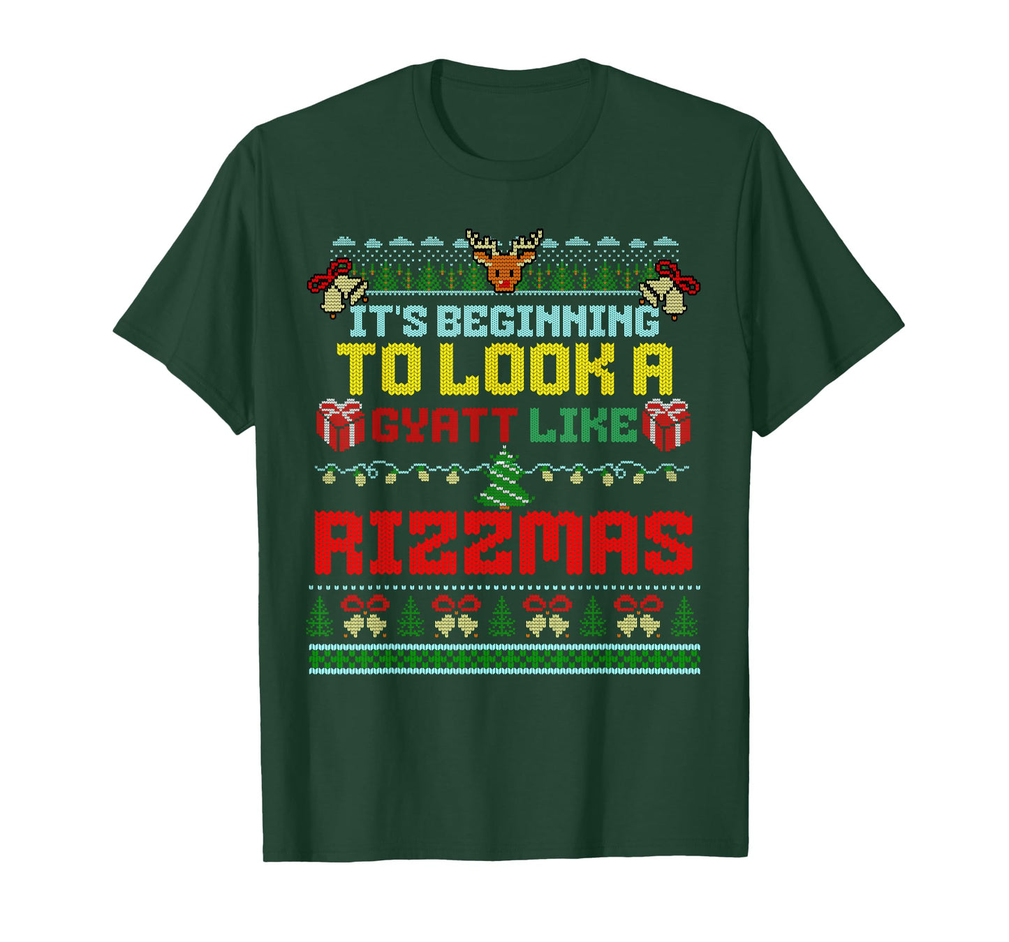 It's Beginning To Look A Gyatt Like Rizzmas Brainrot Xmas T-Shirt