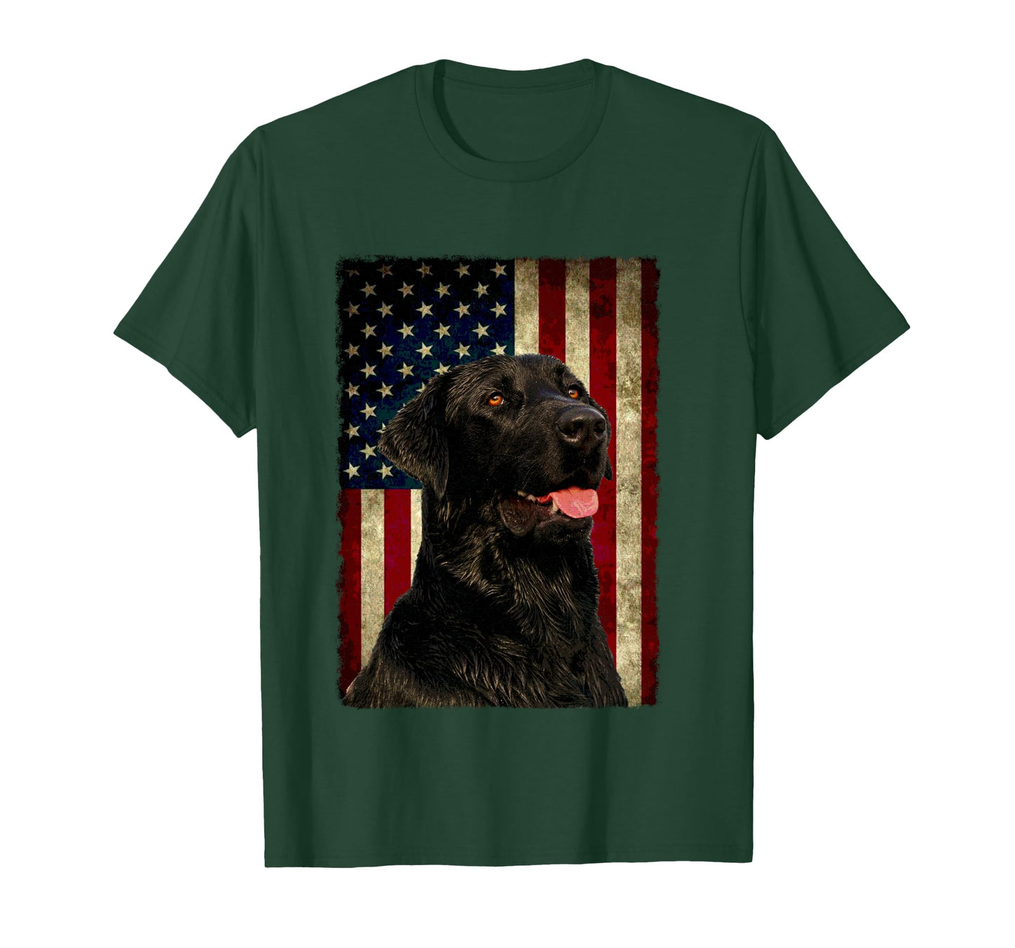 Black Labrador Lab Long Sleeve Shirt Gift USA Flag Lab Owner