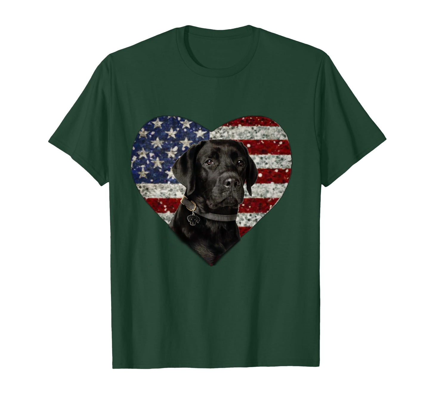 American Black Labrador USA Flag Lab Long Sleeve T-Shirt