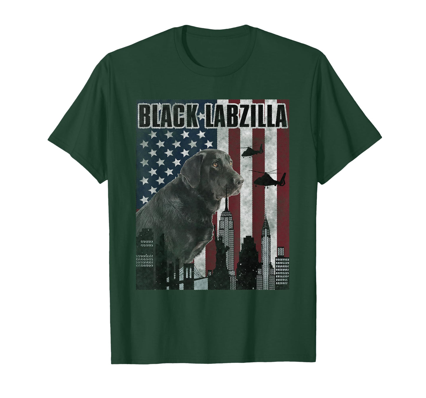 Black Labzilla Amercian Labrador Retriever T-Shirt Lab Tee
