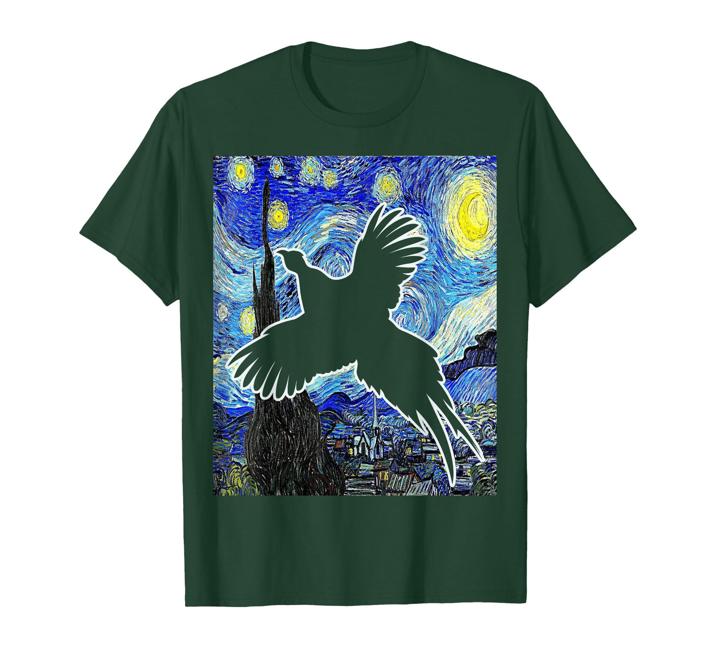 Pheasant Starry Night Pheasant Hunting Painting T-Shirt