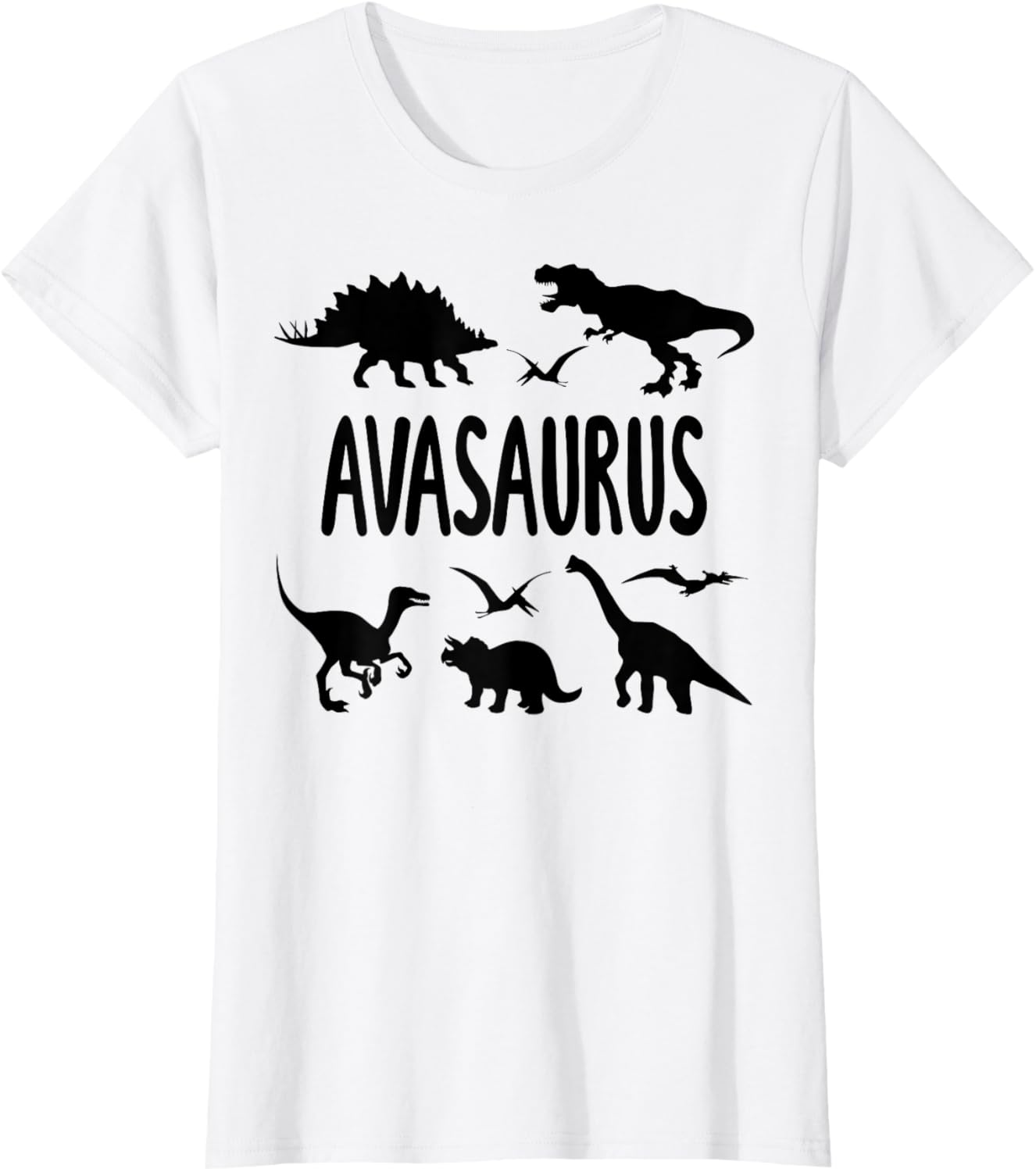 Dinosaur T Rex Ava Avasaurus Girls Dino Name T-Shirt