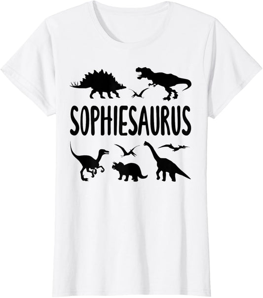 Dinosaur T Rex Sophie Sophiesaurus Girls Dino Name T-Shirt