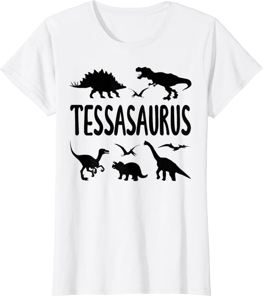Dinosaur T Rex Tessa Tessasaurus Girls Dino Name T-Shirt