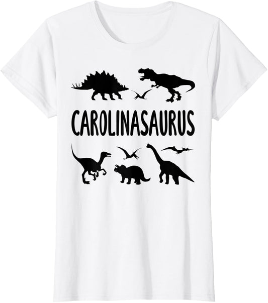 Dinosaur T Rex Carolina Carolinasaurus Girls Dino Name T-Shirt
