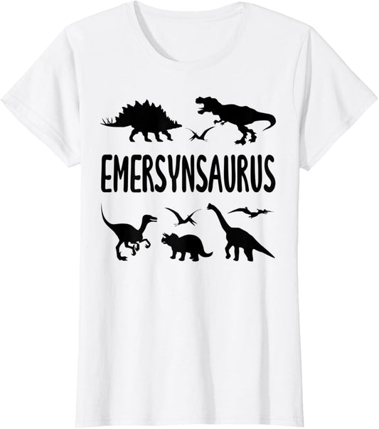 Dinosaur T Rex Emersyn Emersynsaurus Girls Dino Name T-Shirt
