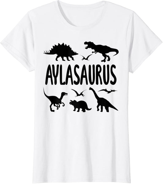 Dinosaur T Rex Ayla Aylasaurus Girls Dino Name T-Shirt