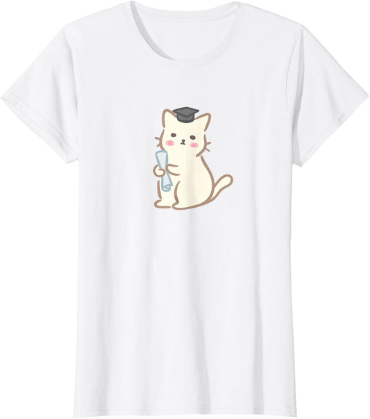 cute cat wearing a graduation cap T-Shirt