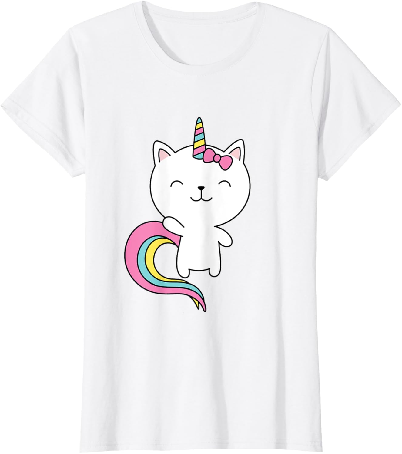 Caticorn T-Shirt Cute Cat Unicorn Horn Rainbow Pastel Colors T-Shirt