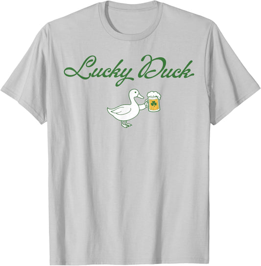 St Patrick's Day Lucky Duck Saint Paddy's Day Irish Beer T-Shirt T-Shirt - T-Shirt | Ash