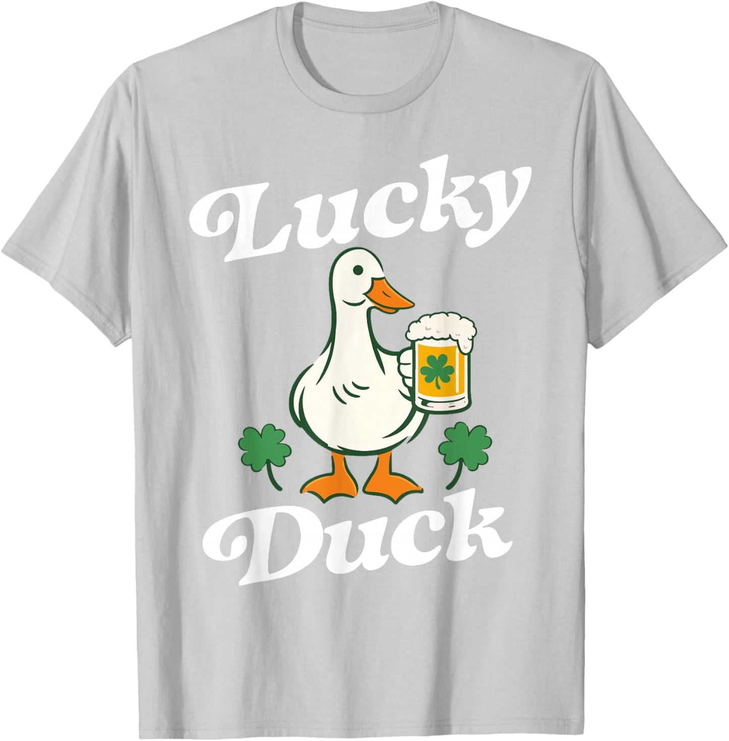 St Patrick's Day Lucky Duck Saint Paddy's Day Irish Beer T-Shirt T-Shirt - T-Shirt | Ash