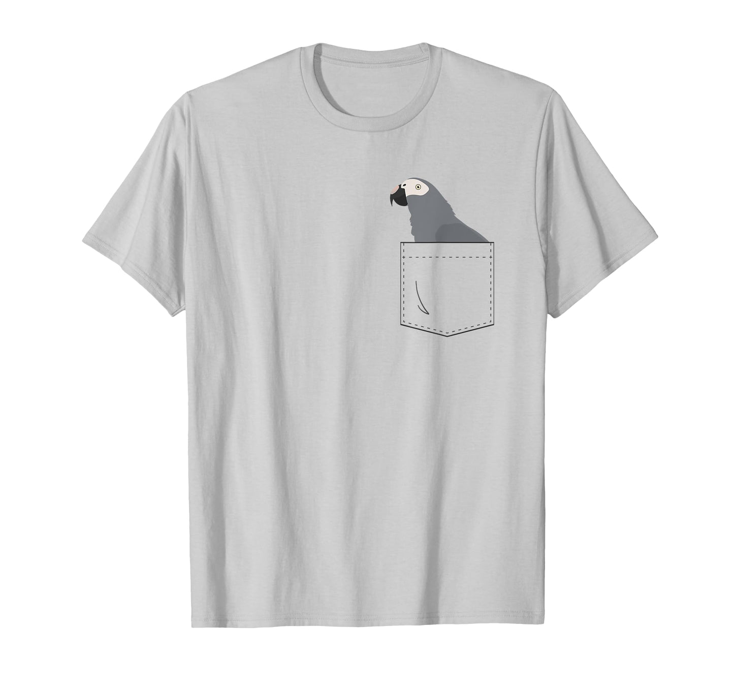 Timneh African Grey Parrot in Fake Pocket T-Shirt
