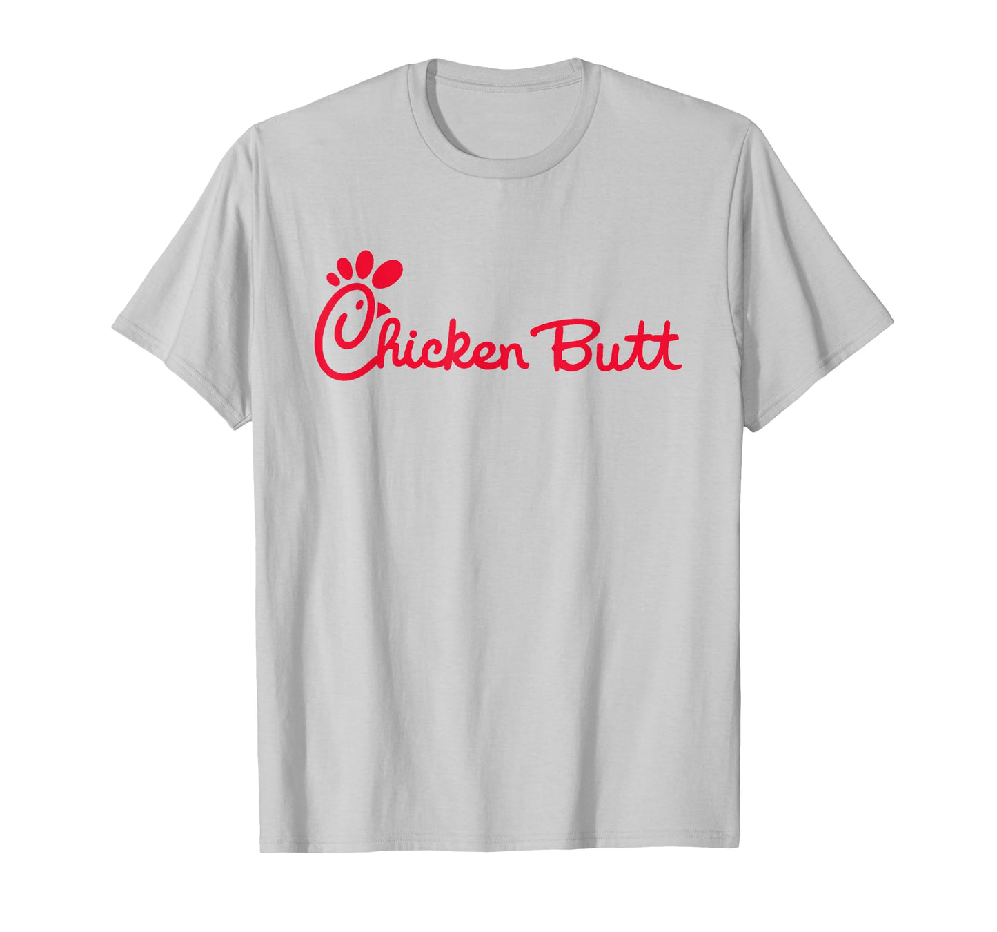 Casual Biscuits Chicken Butt T-Shirt - Unisex-Adults, Kids - White - Short Sleeve - Cotton 60%, Polyester 40%