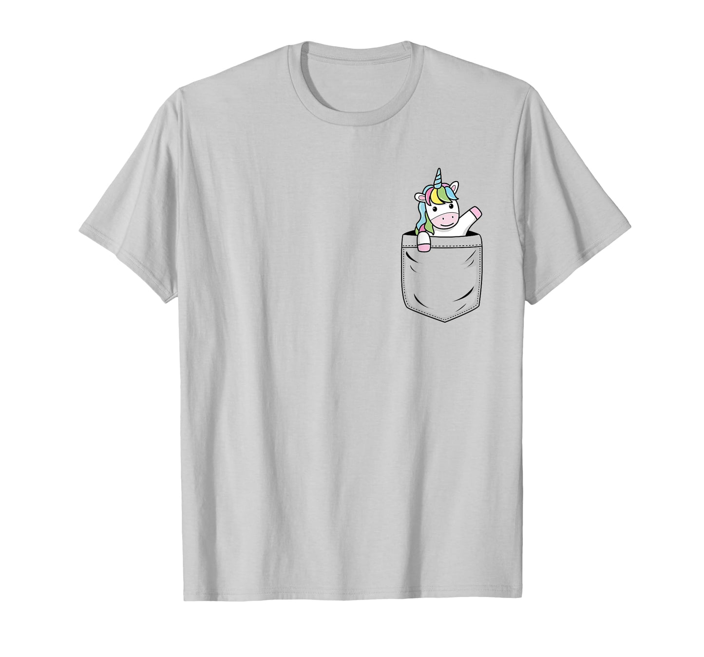 Unicorn Lovers Cute Funny Unicorn In Pocket T-Shirt