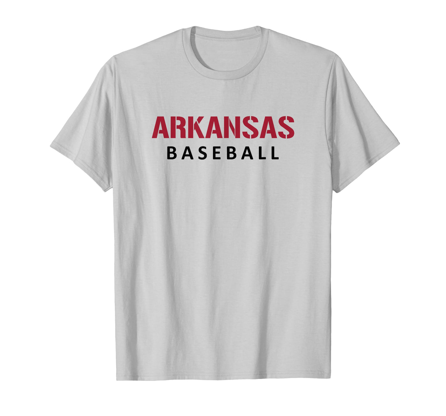 Arkansas Baseball Block and Stencil Font T-Shirt