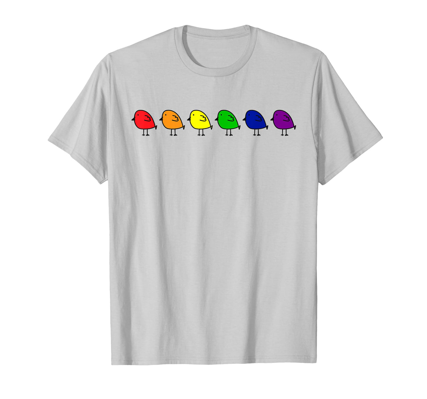 LGBTQ Gay Pride Subtle Pride Rainbow Flag Cute Birds T-Shirt