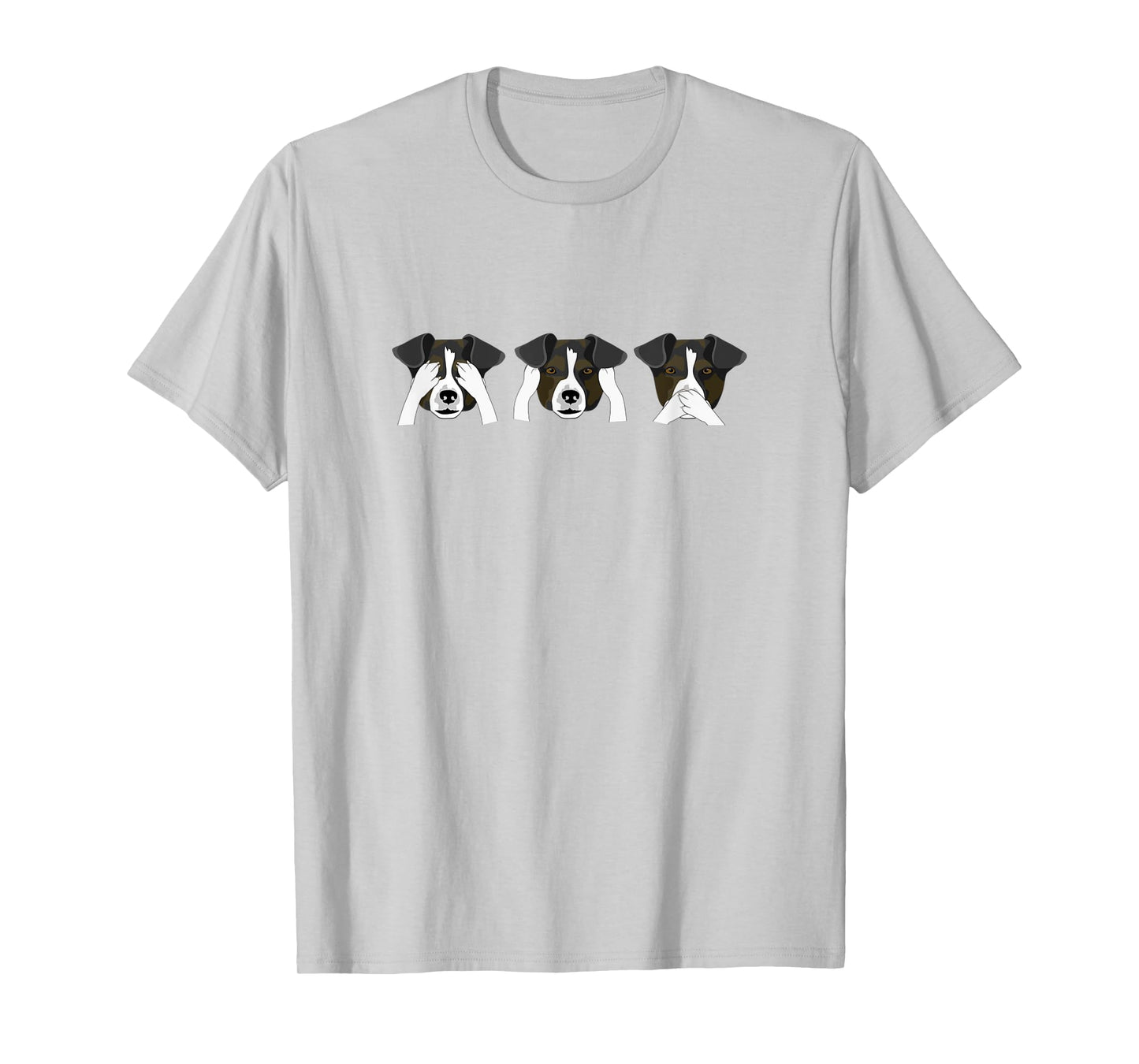 See no evil, Hear No Evil Speak No evil Dog Tshirts Funny T-Shirt for Men Women Girls Kids