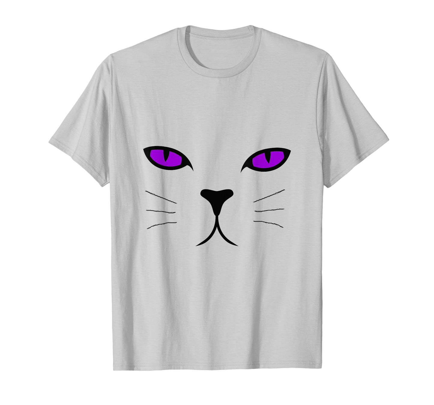 Giant Cat Face Purple Eyes Halloween Costume Shirt Men Women Kids T-Shirt