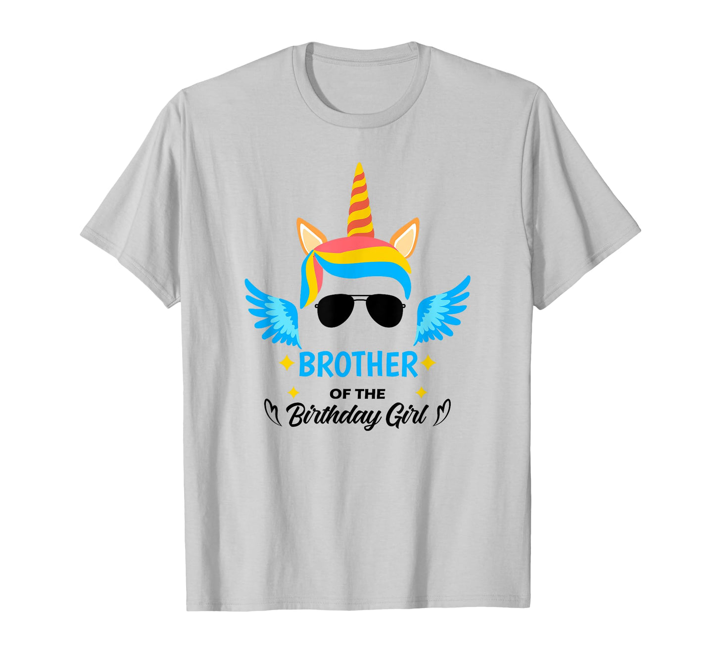 Brother of The Birthday Girl Brother Unicorn First Birthday T-Shirt