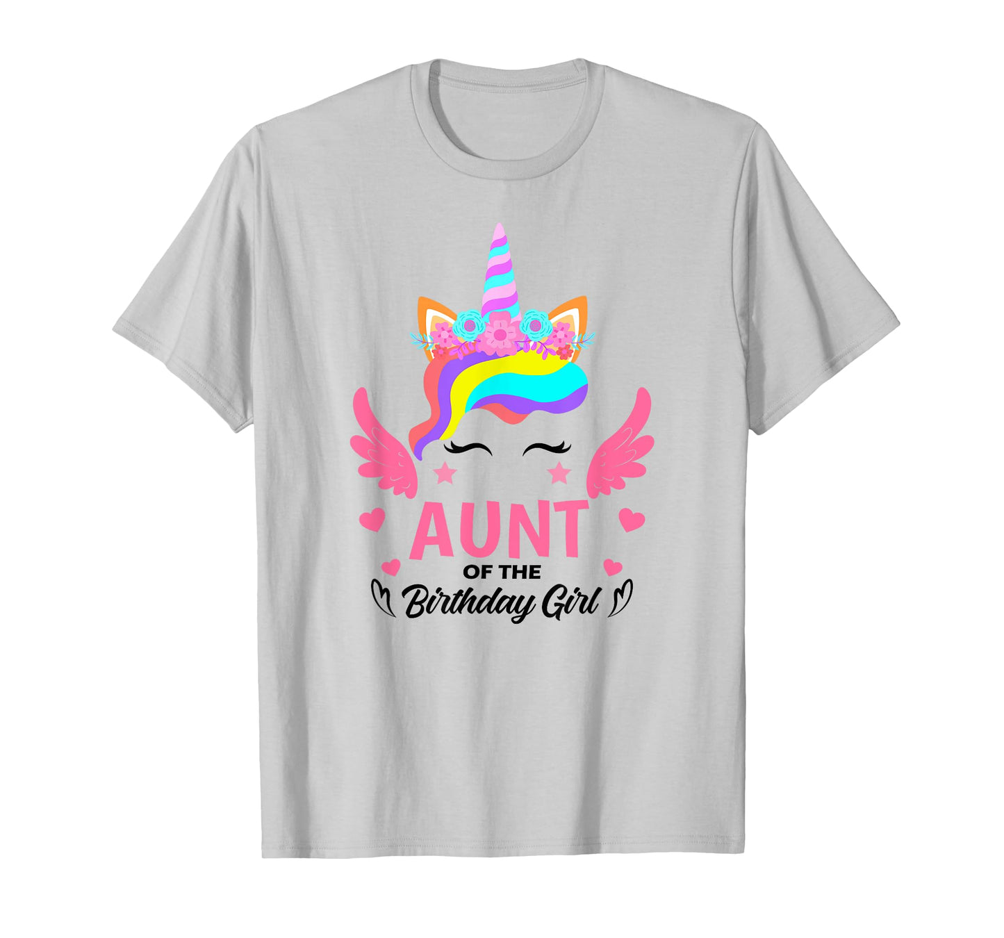 Aunt of The Birthday for Girl Auntie Unicorn First Birthday T-Shirt