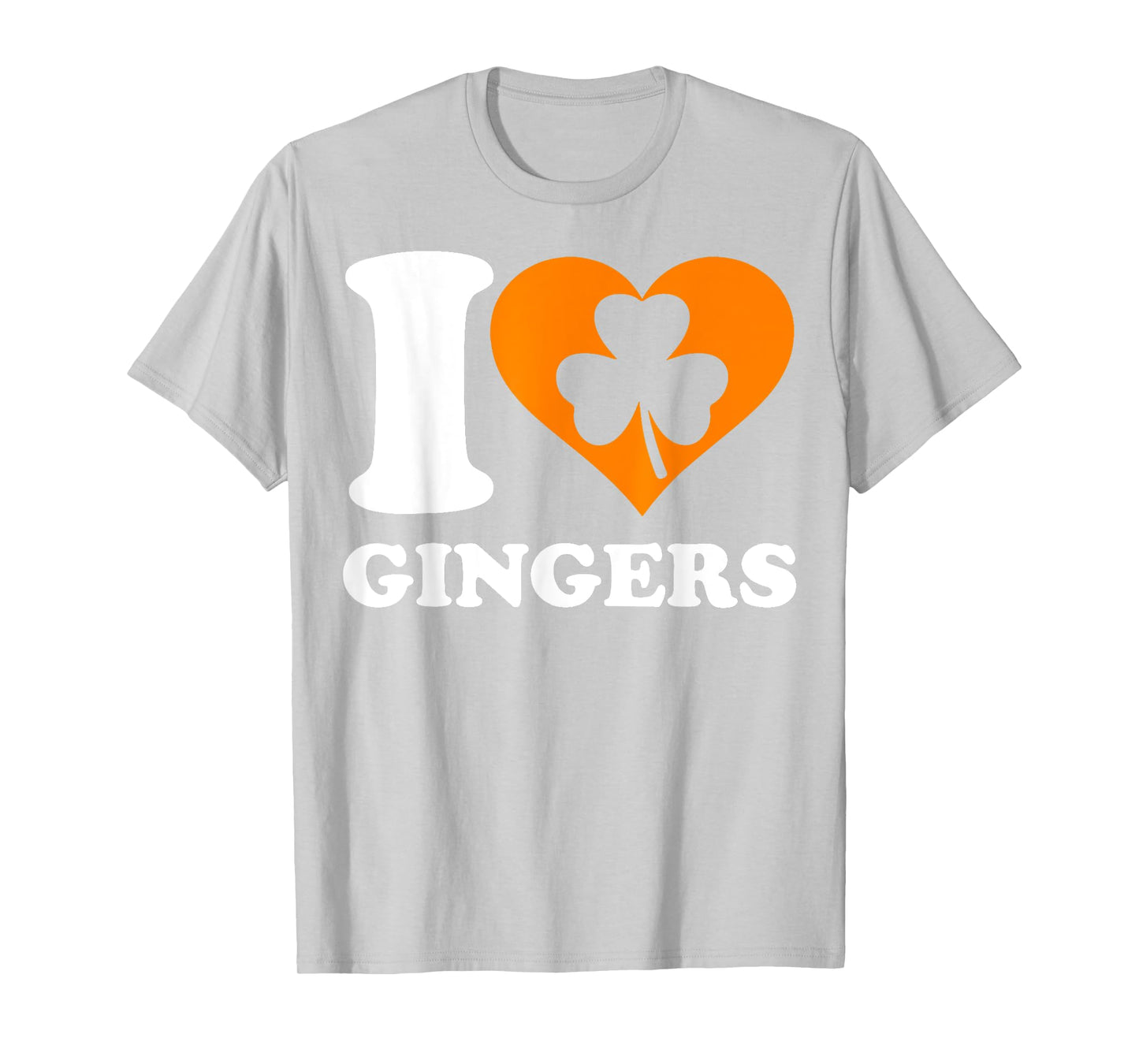 I Love Gingers Heart Shamrock Redhead Lover St Patrick's Day T-Shirt