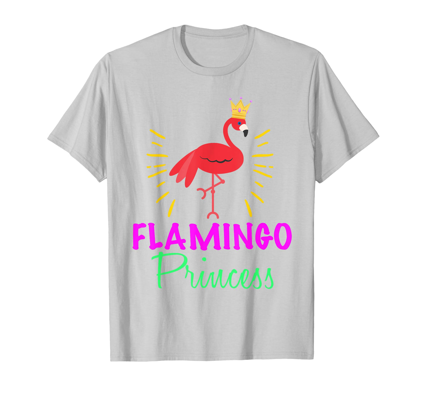 Flamingo Princess With Crown Wading Bird Lover Novelty Shirt T-Shirt