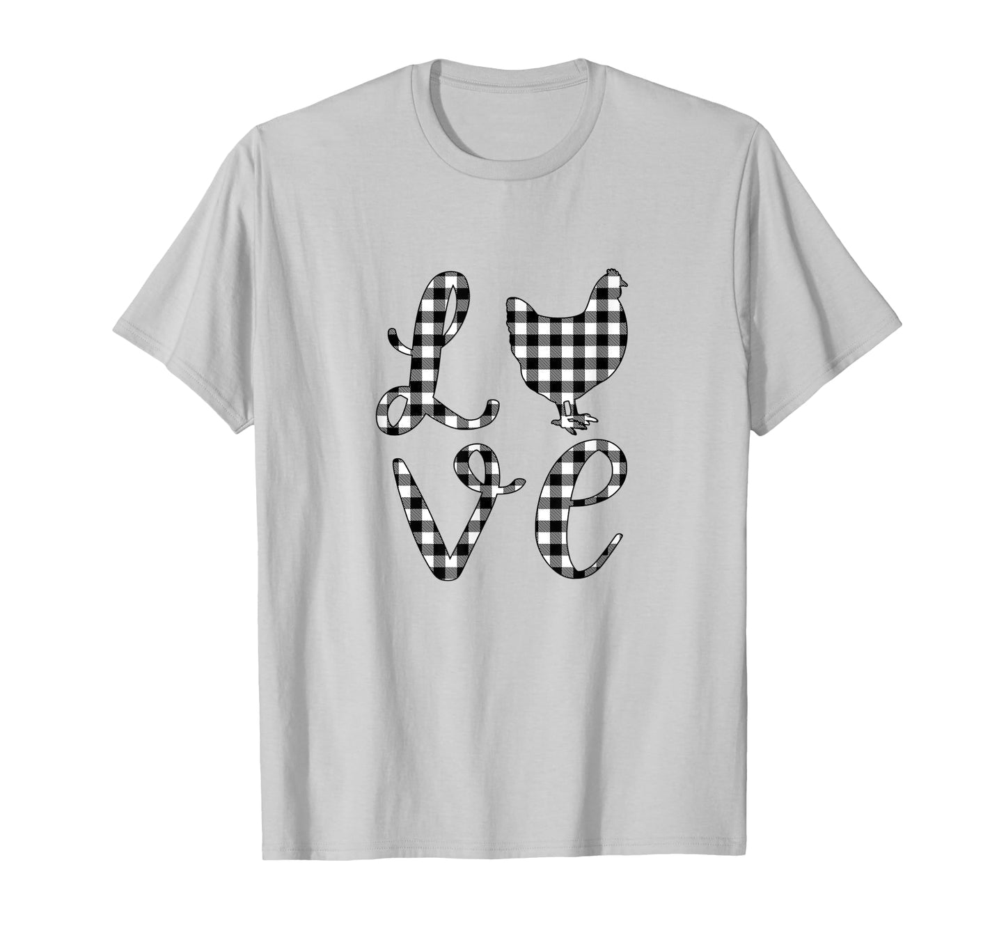 Chicken Lover Farm Country Mom Black White Rustic Gingham T-Shirt