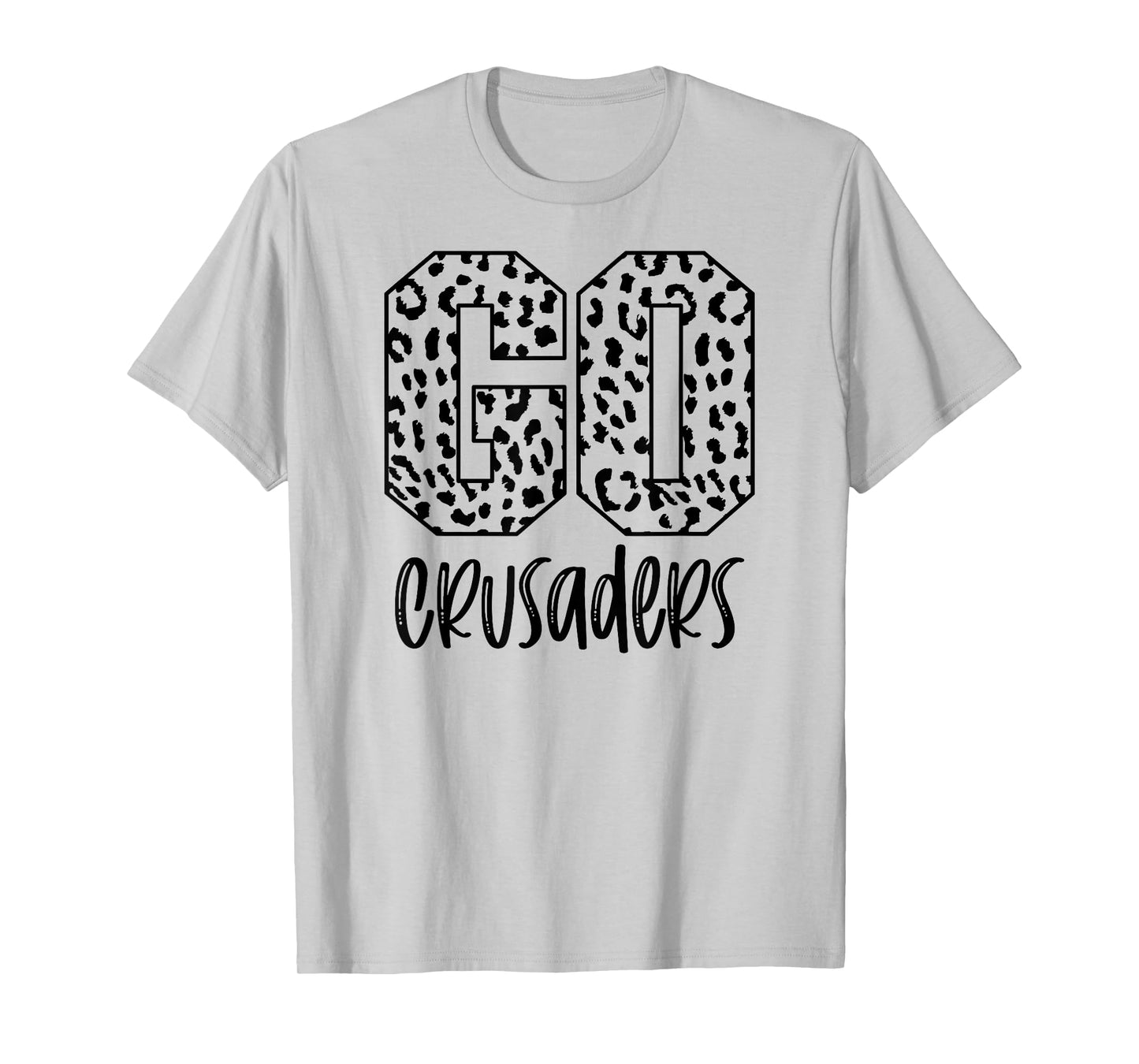 Crusaders Team Mascot School Spirit Game Night Leopard Print T-Shirt