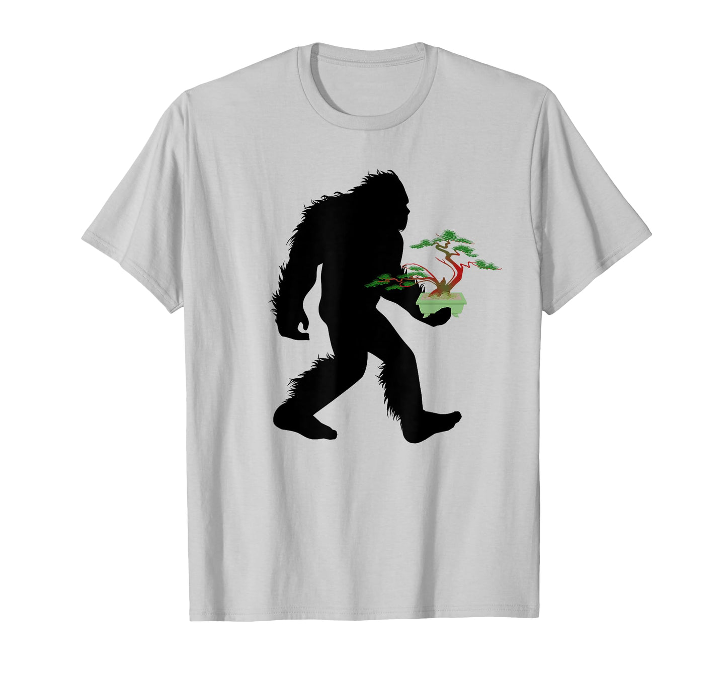Bigfoot Carrying Bonsai Plant Sasquatch Tree Landscaper T-Shirt