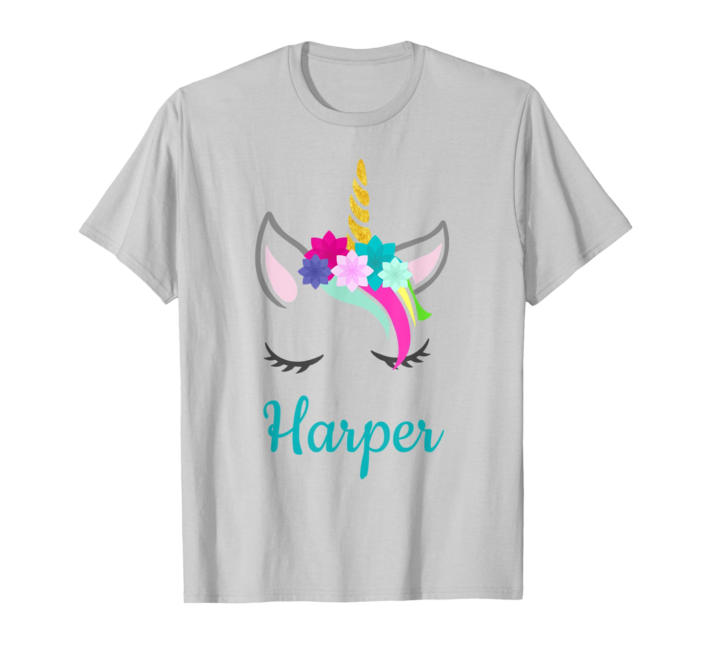 Harper Rainbow Unicorn Name T-Shirt