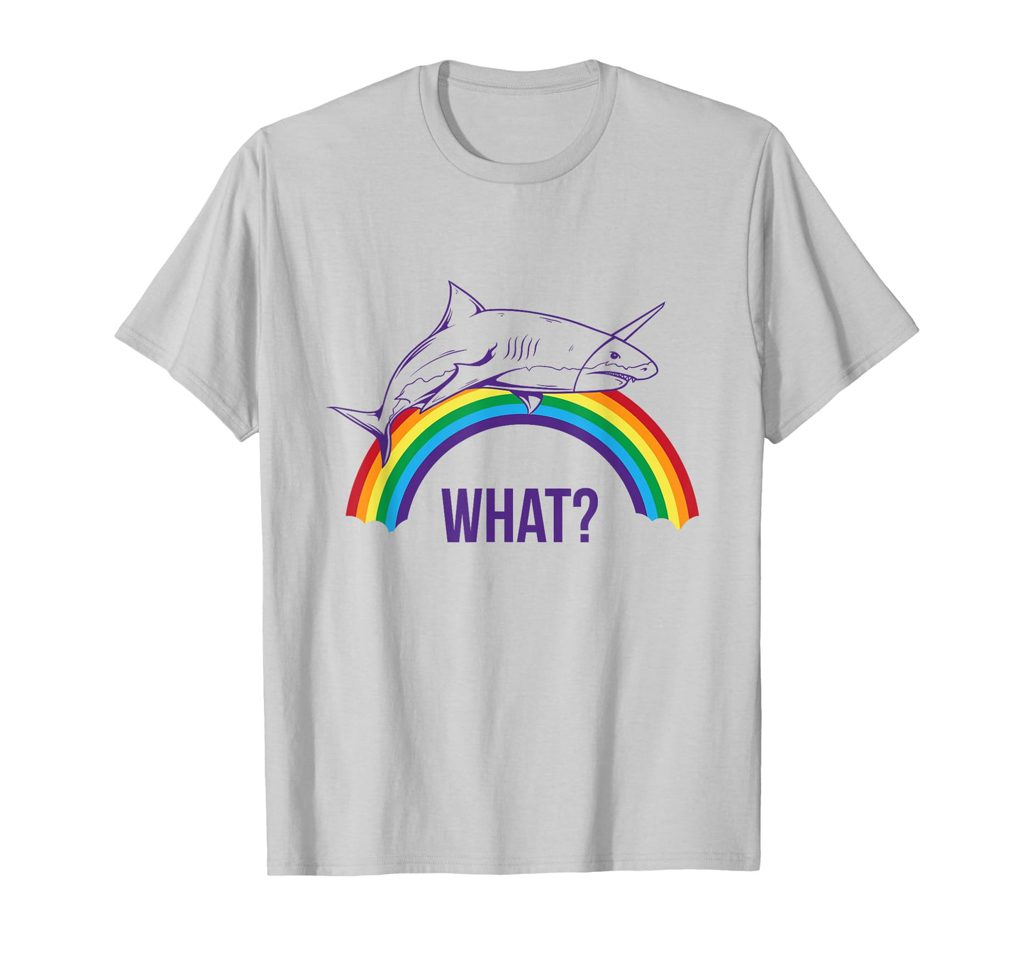 Unicorn Shark "What" Cute Rainbow Pride Graphic T-Shirt T-Shirt