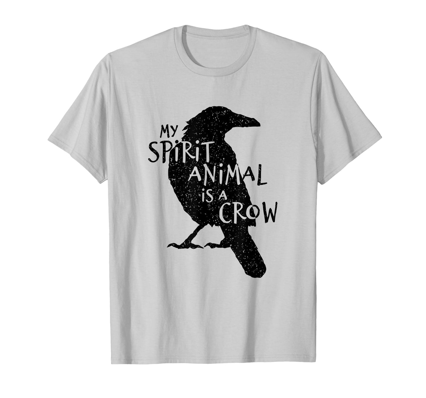 Black Crow Silhouette My Spirit Animal Is A Crow Gothic Bird T-Shirt