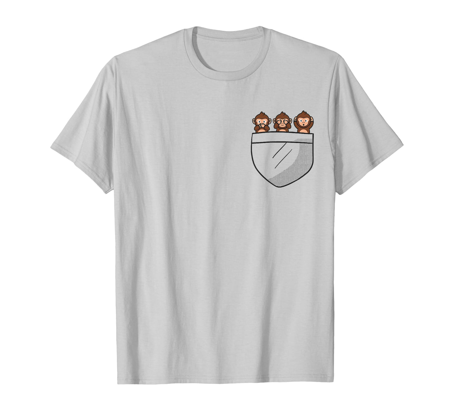 See three wise monkeys, hear no evil animal in the bag T-Shirt