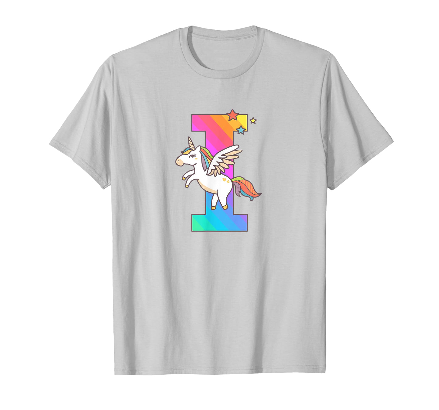 Unicorn Monogram Letter I Initial Cute Girls Birthday Gift T-Shirt