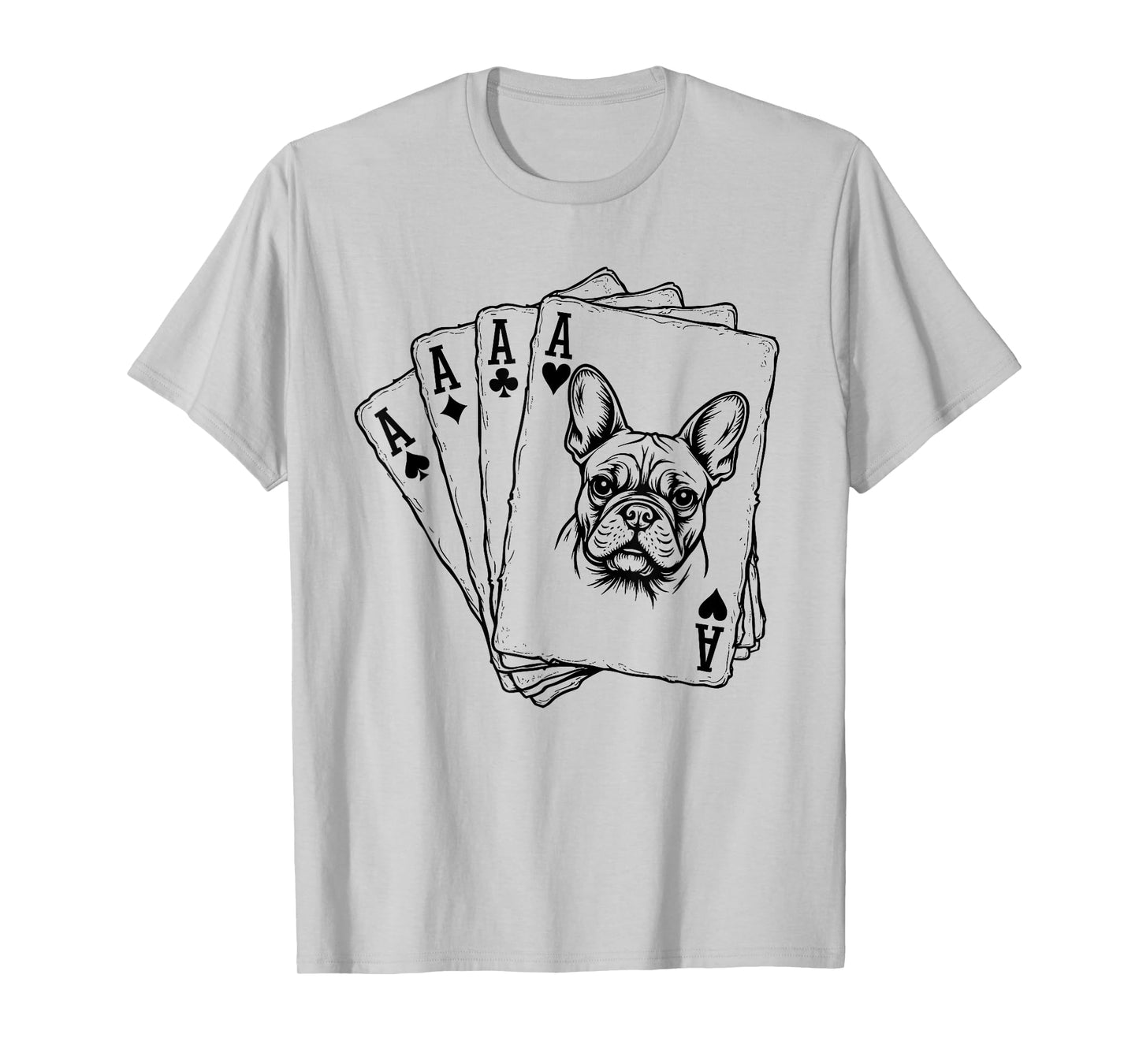 French Bulldog Poker Cards Lover Graphic T-Shirt
