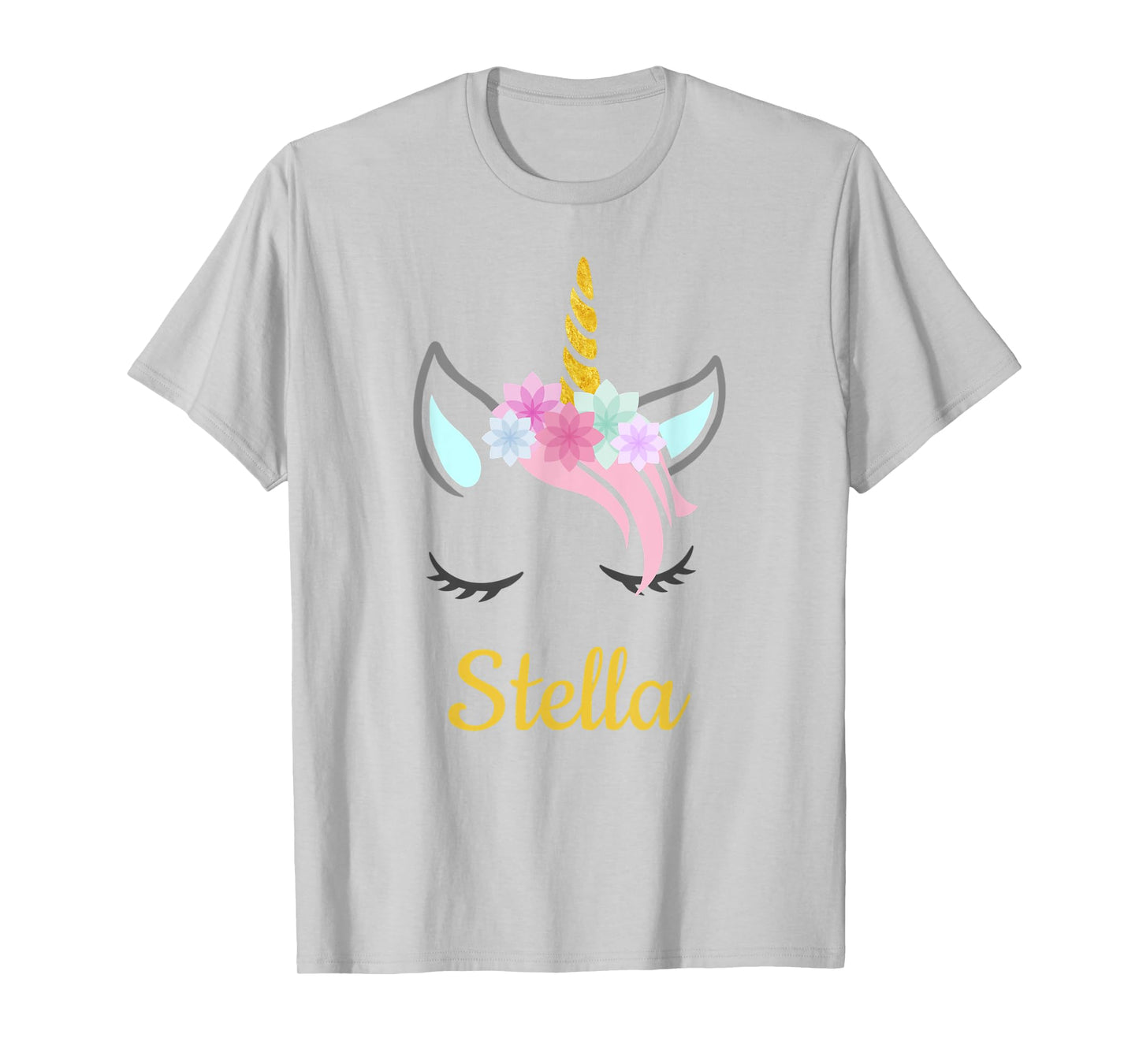 Stella White Unicorn Name T-Shirt