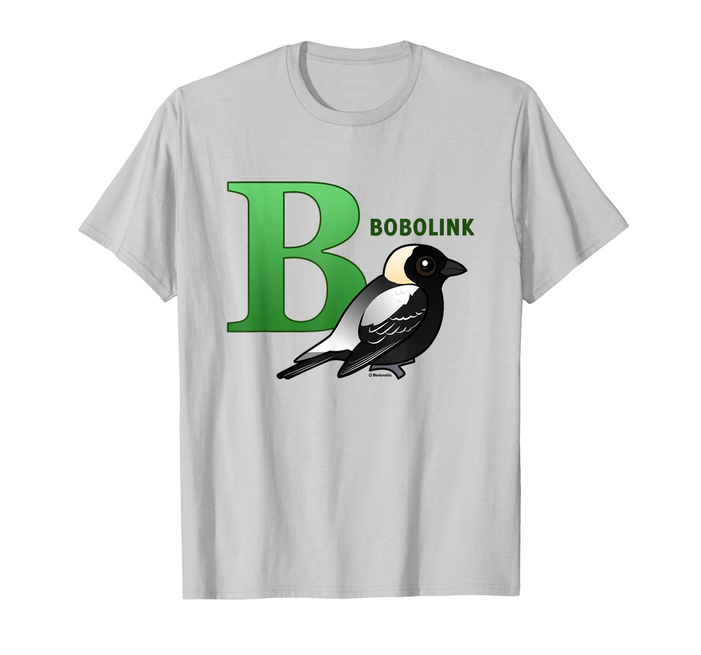 B is for Bobolink Cute Cartoon Bird Design | Bird Alphabet T-Shirt