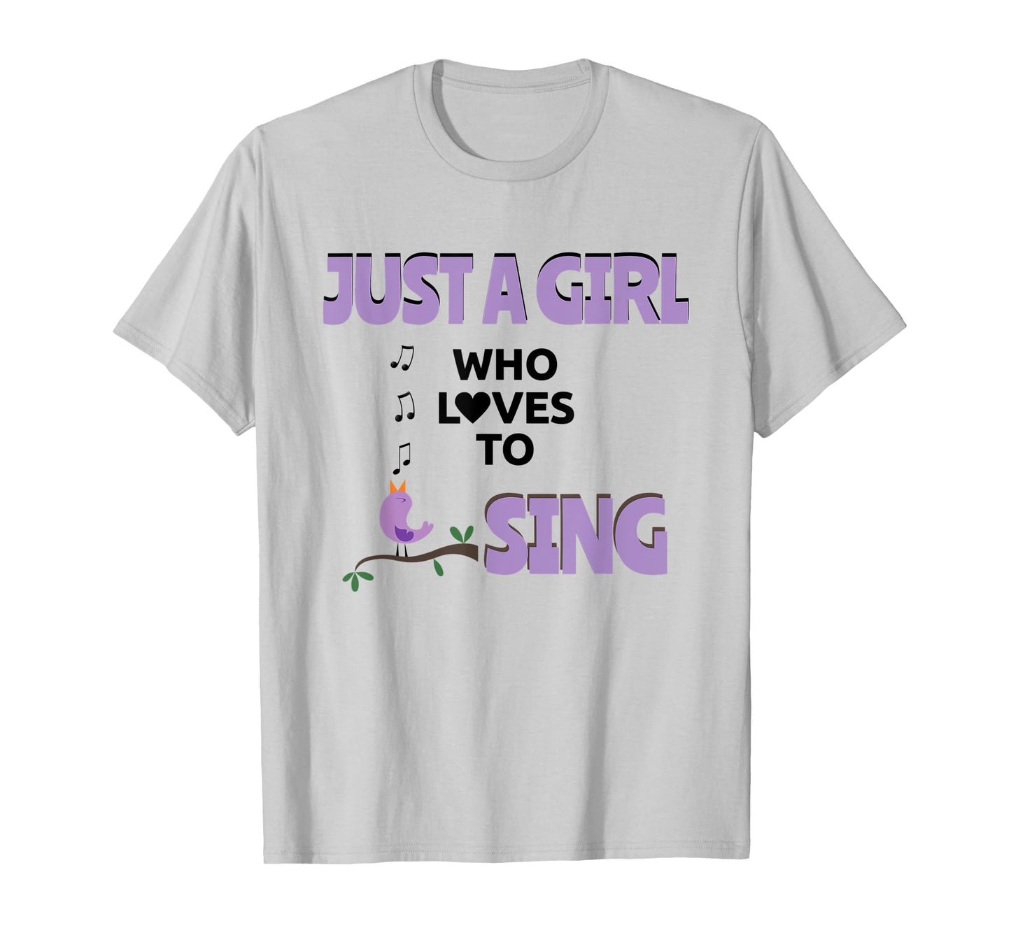 Music Lover Girl Loves To Sing Love Singing Bird Singer T-Shirt